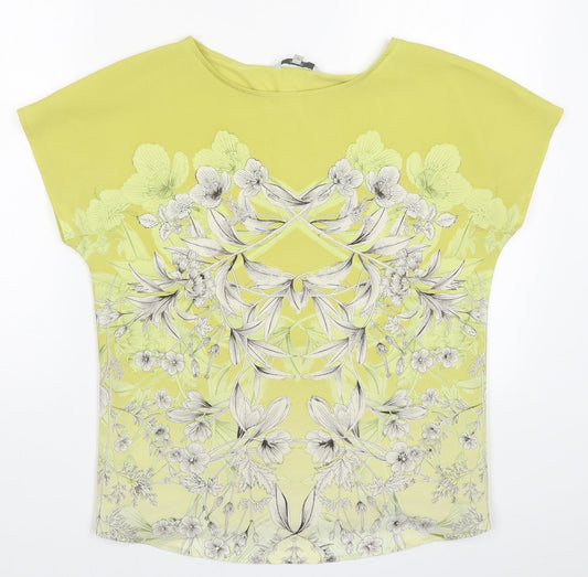 Womens UK Size 8 NEXT Yellow Basic T-Shirt