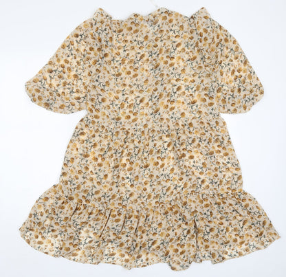 Primark Womens Yellow Floral  Trapeze & Swing  Size 8