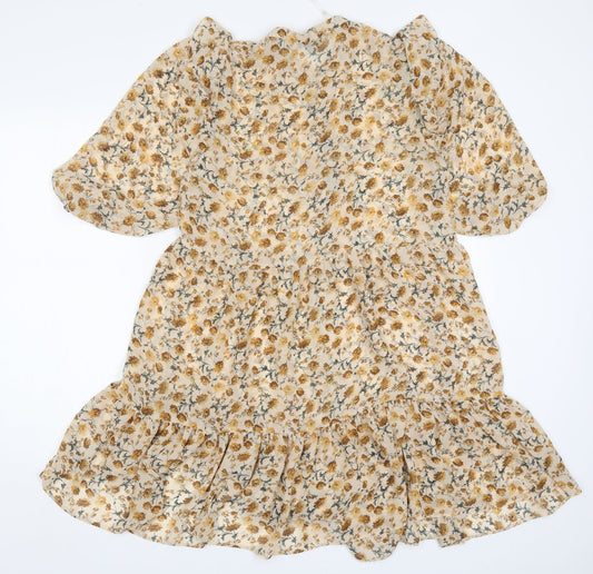 Primark Womens Yellow Floral  Trapeze & Swing  Size 8