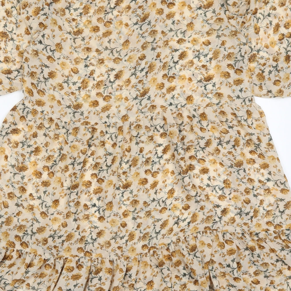 Primark Womens Yellow Floral  Trapeze & Swing  Size 8