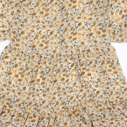 Primark Womens Yellow Floral  Trapeze & Swing  Size 8