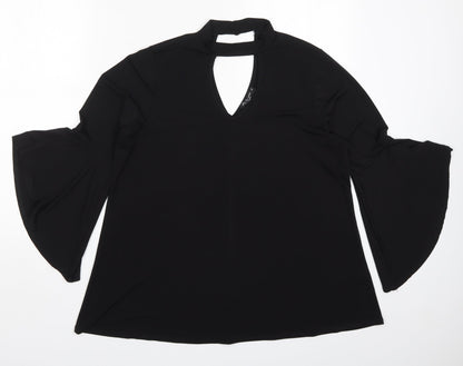 Cha Cha Vente Womens Black   Basic Blouse Size XL