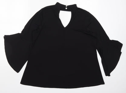Cha Cha Vente Womens Black   Basic Blouse Size XL