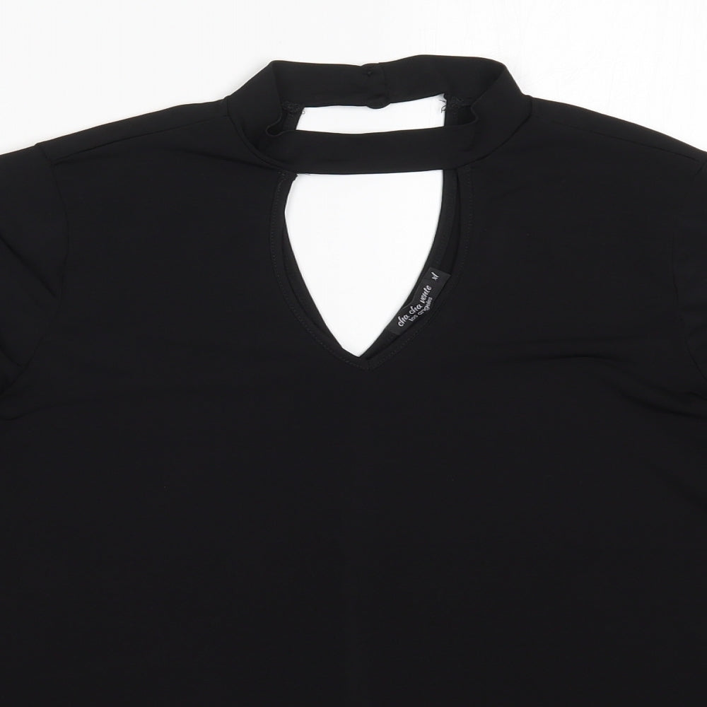 Cha Cha Vente Womens Black   Basic Blouse Size XL