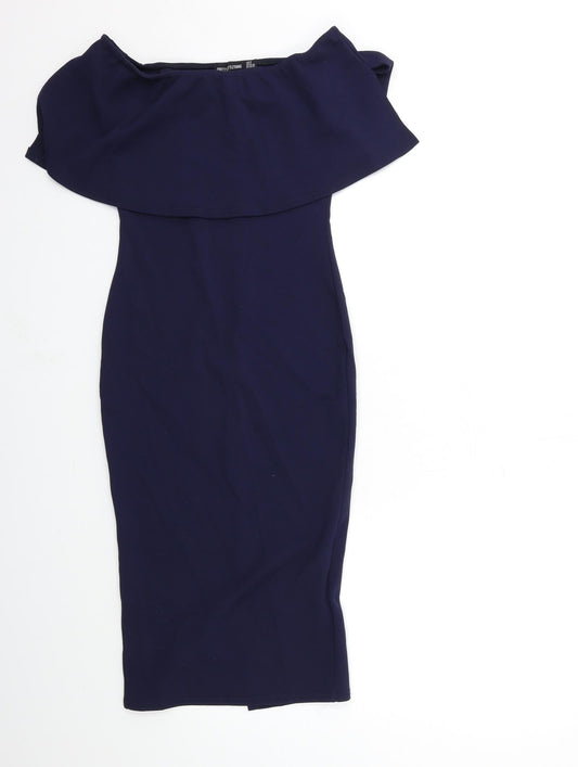 PRETTYLITTLETHING Womens Blue   Bodycon  Size 6
