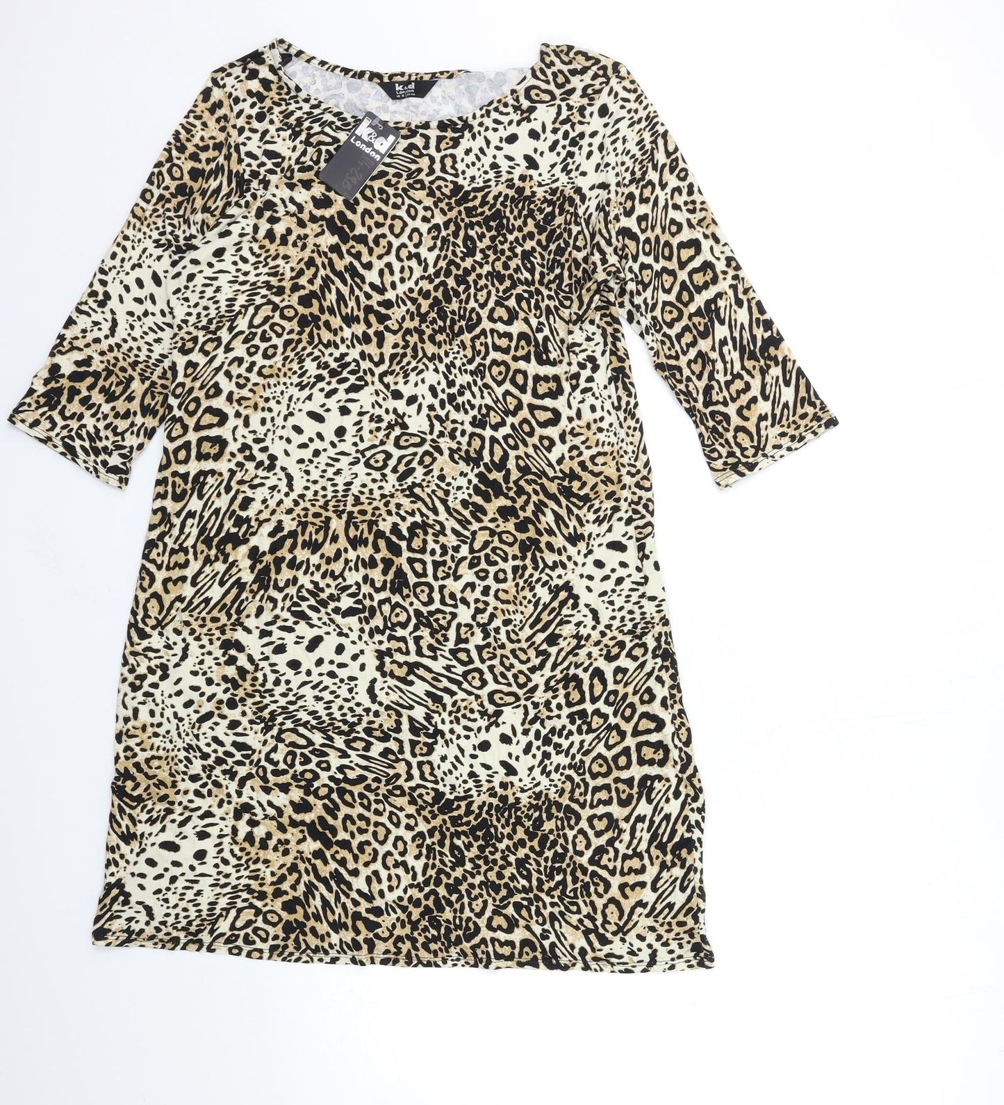 Womens UK Size 16 k&d Brown Basic T-Shirt