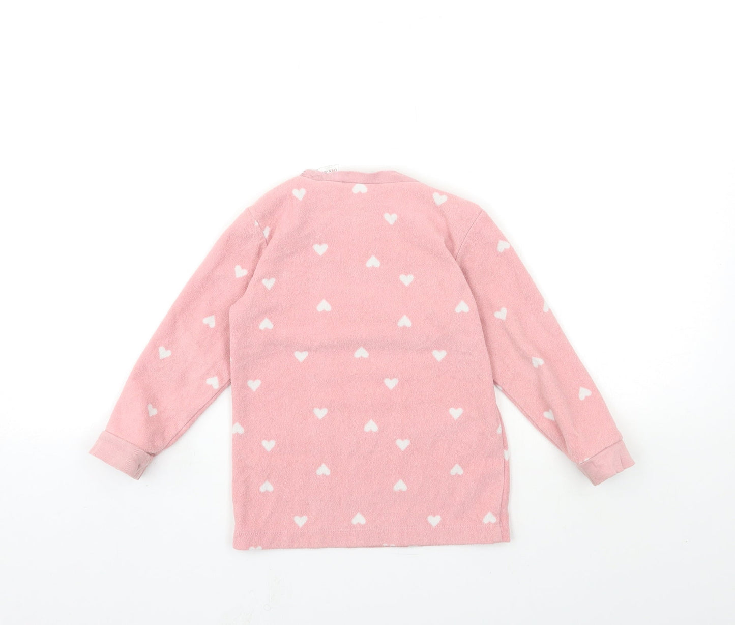 H&M Girls Pink Polka Dot Fleece Pullover Sweatshirt Size 3-4 Years