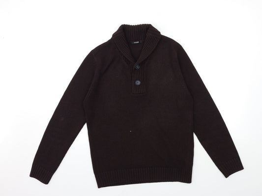 George Mens Brown  Knit Pullover Jumper Size S