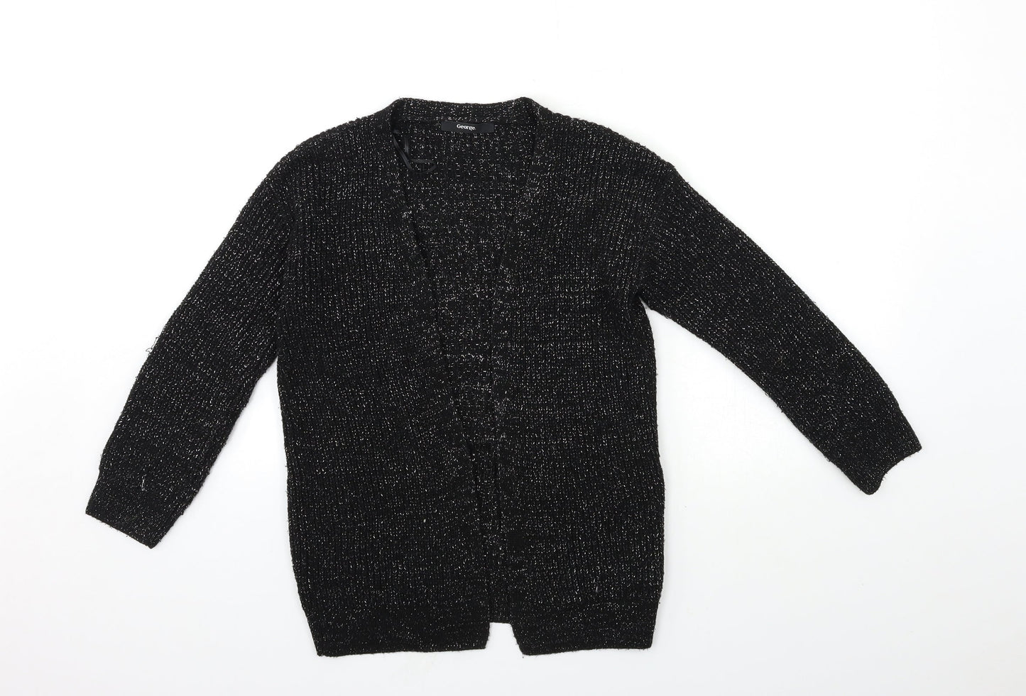 George Girls Black  Knit Cardigan Jumper Size 9-10 Years