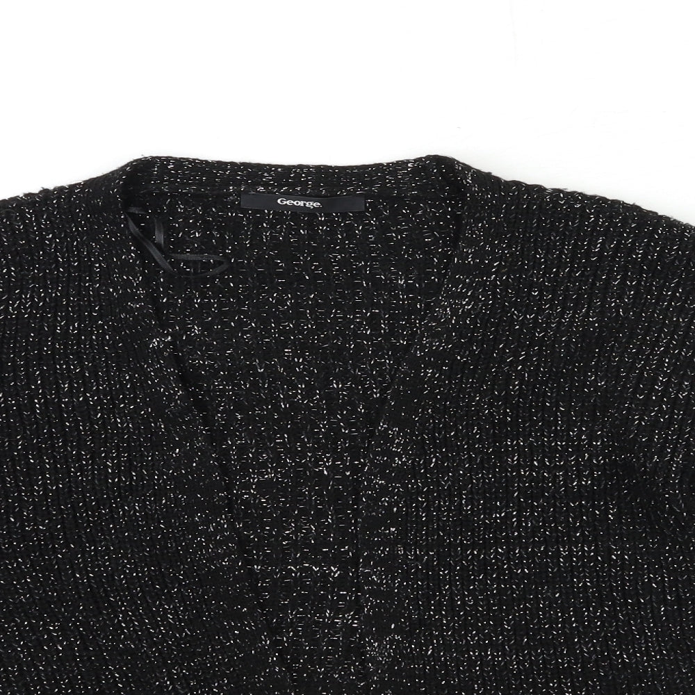 George Girls Black  Knit Cardigan Jumper Size 9-10 Years