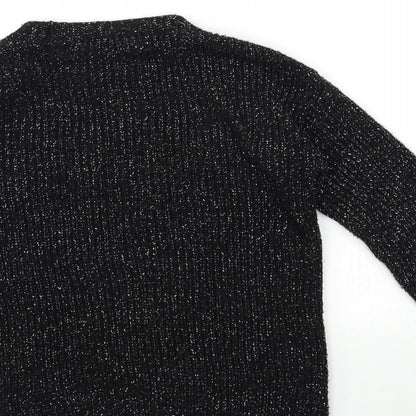 George Girls Black  Knit Cardigan Jumper Size 9-10 Years