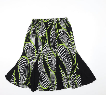 ORDER Womens Black Geometric  A-Line Skirt Size 32 in