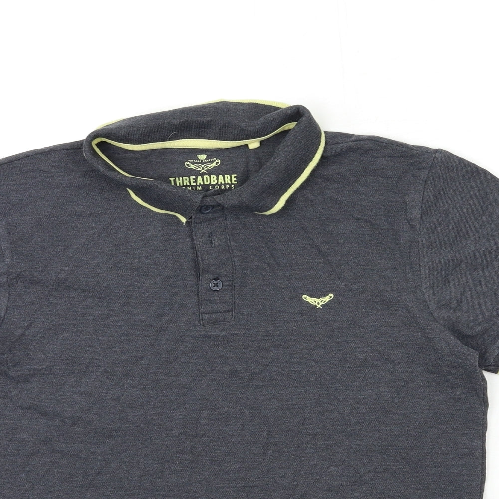 Threadbare Mens Grey    Polo Size S