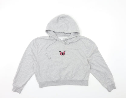 Additional front view of In the Style women’s grey pullover hoodie, size L