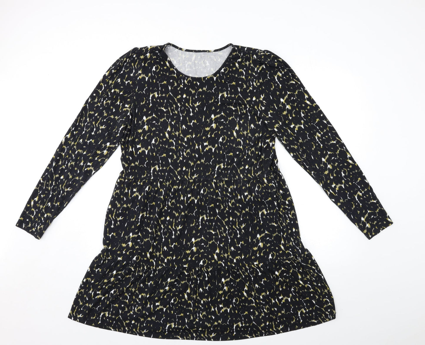 In the Style Womens Black Animal Print  Shift  Size L