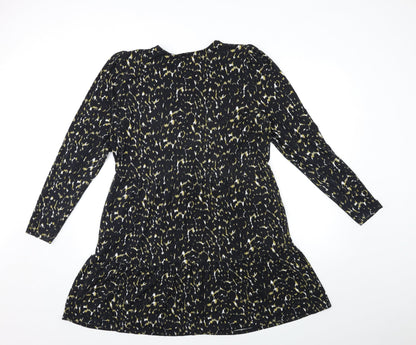 In the Style Womens Black Animal Print  Shift  Size L