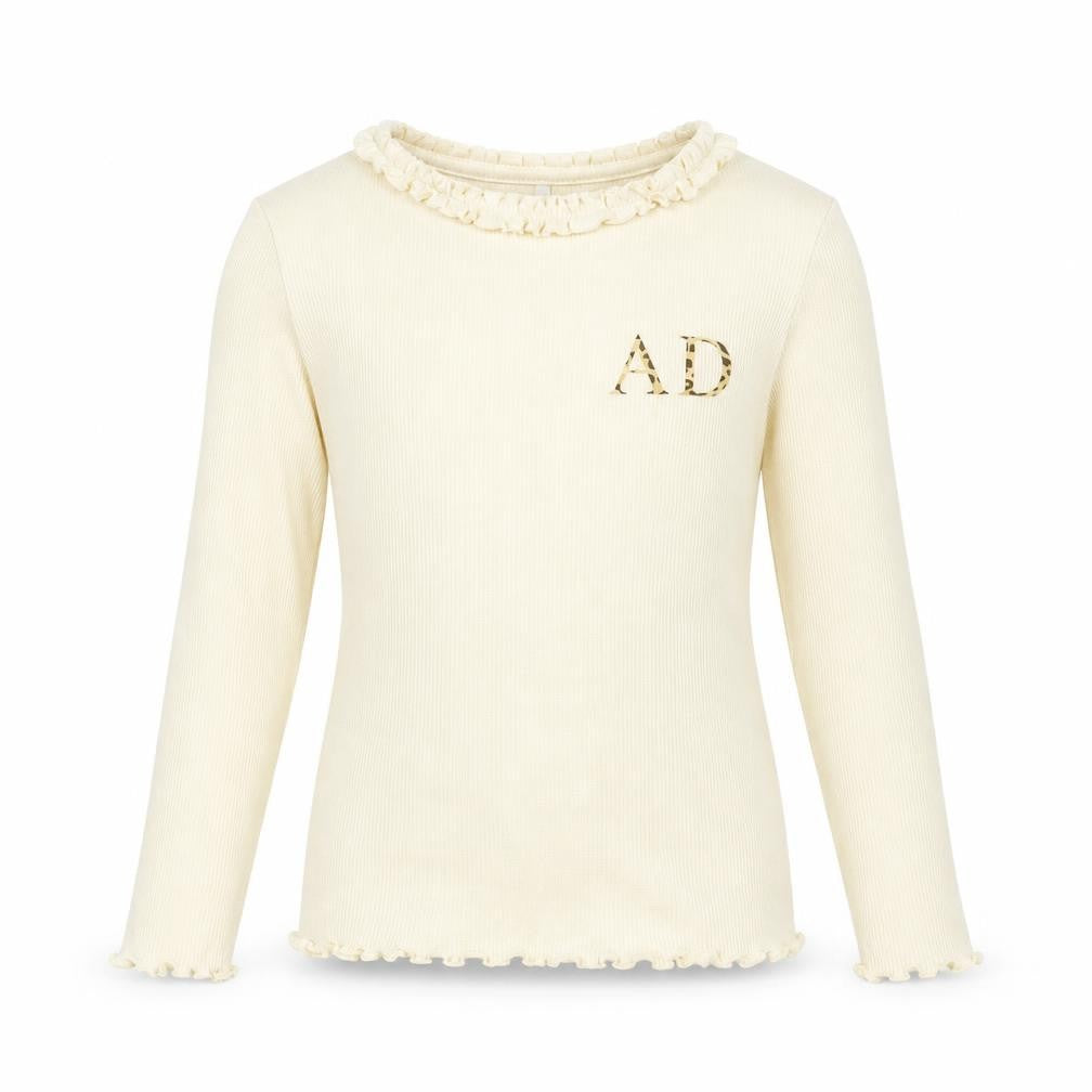 Front view of George girls’ beige basic t-shirt, size 5-6, years
