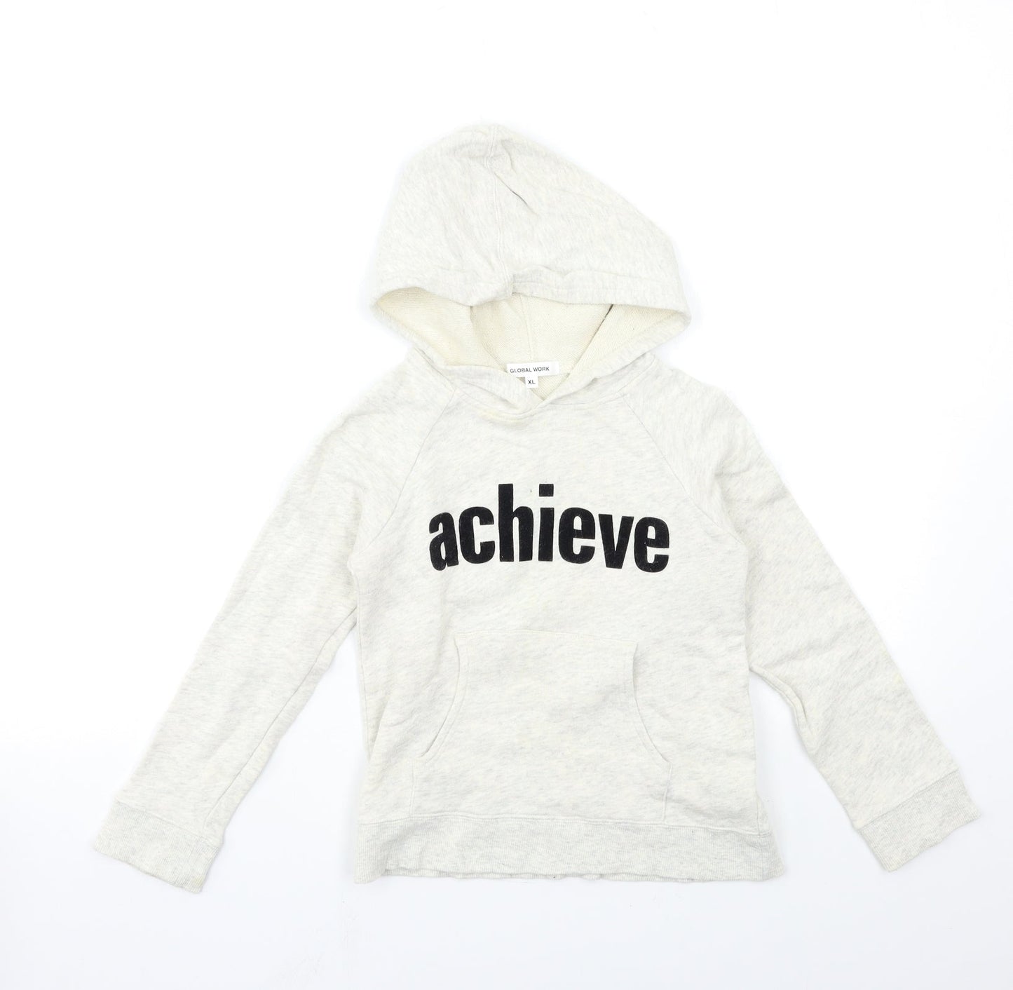 global work Girls Grey   Pullover Hoodie Size 8-9 Years
