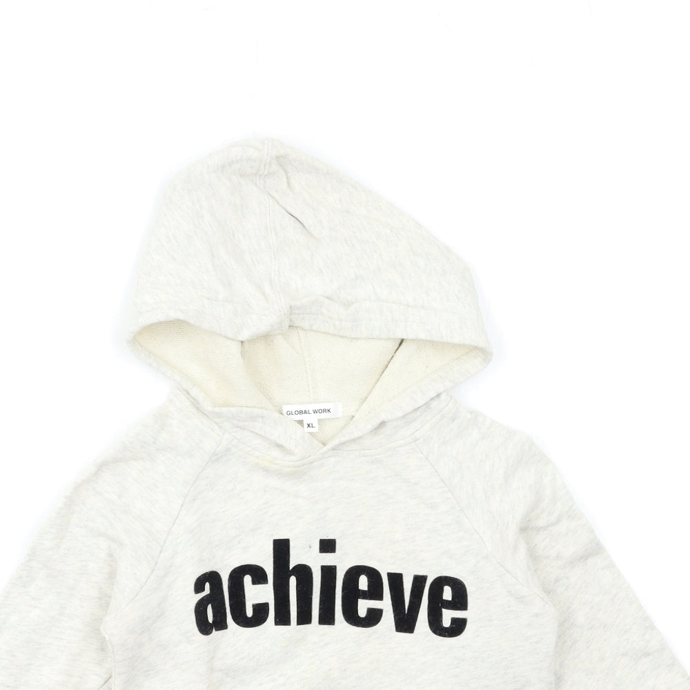 global work Girls Grey   Pullover Hoodie Size 8-9 Years