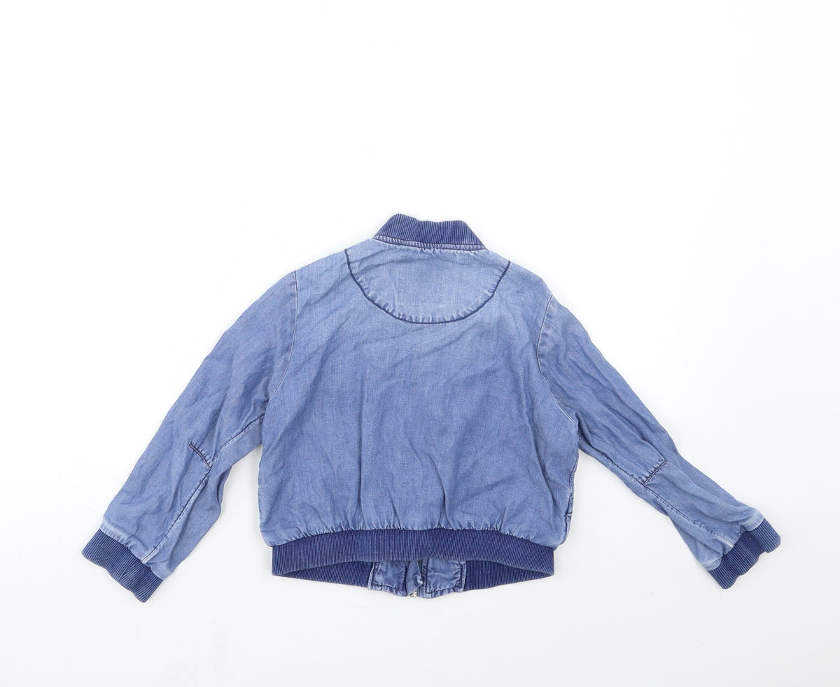 Back view of Next girls’ blue bomber jacket jacket, size 5, years