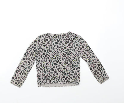 NXT Girls Grey Animal Print  Basic T-Shirt Size 2-3 Years