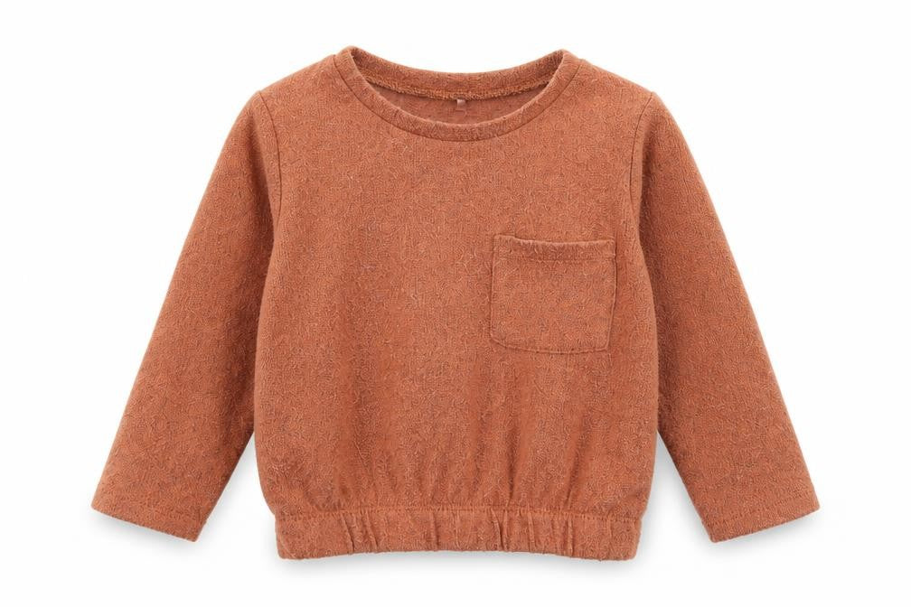 Front view of George girls’ brown pullover sweatshirt, size 2-3, years