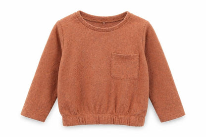 Front view of George girls’ brown pullover sweatshirt, size 2-3, years