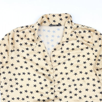 Nasty Gal Womens Gold Geometric  Babydoll Nightshirt Size 14