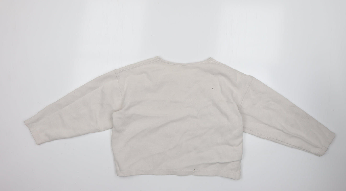 Womens UK Size S Preworn White Pullover Jumper