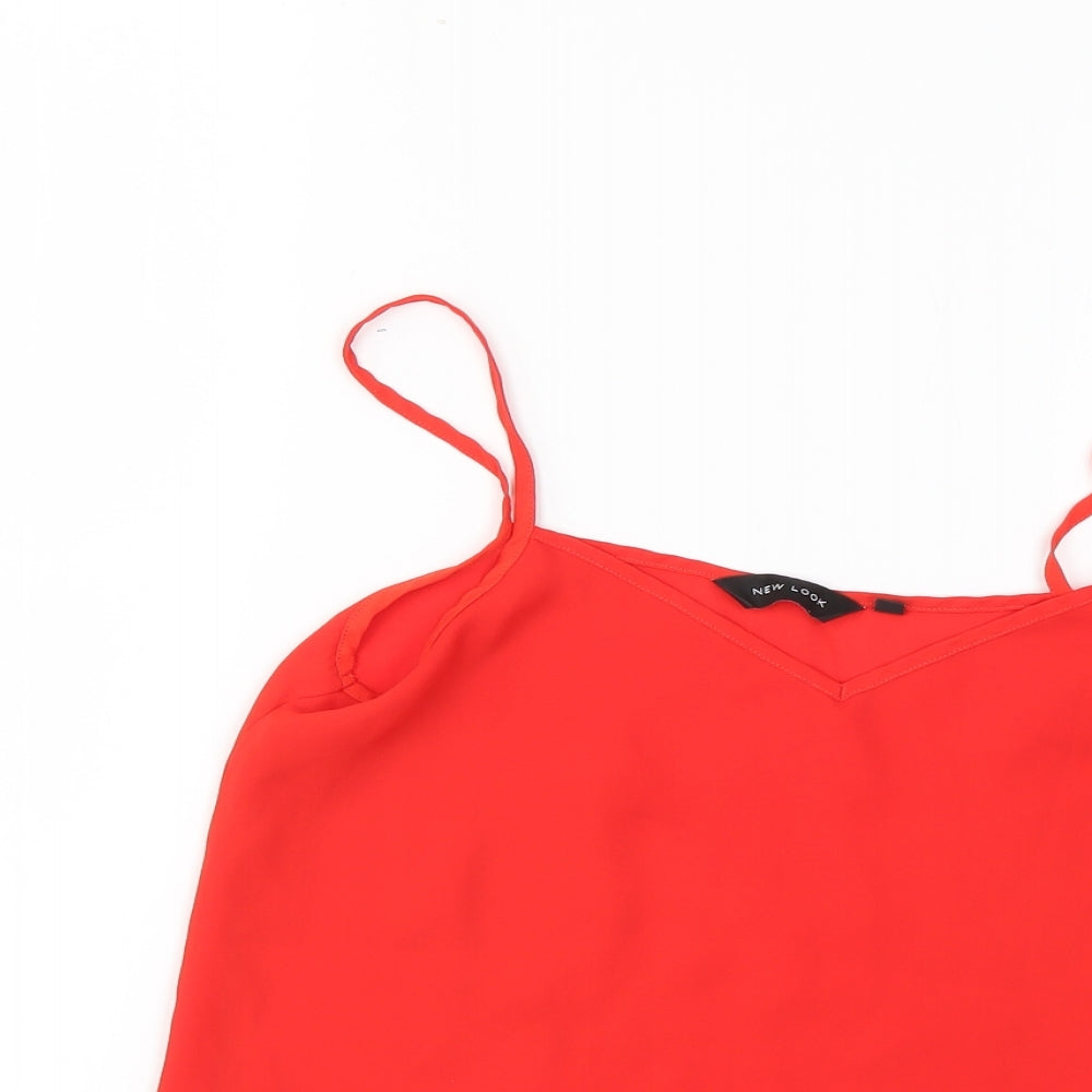 Womens UK Size 8 New Look Red Basic Blouse