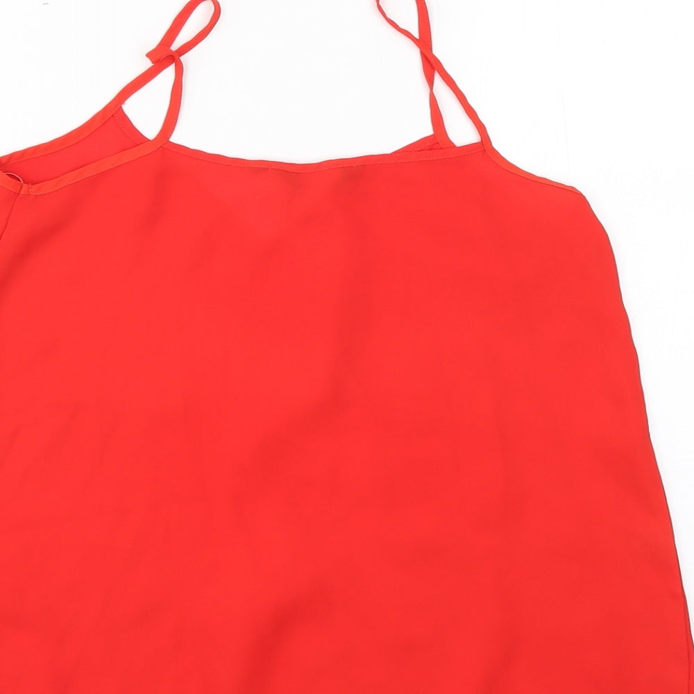 Womens UK Size 8 New Look Red Basic Blouse