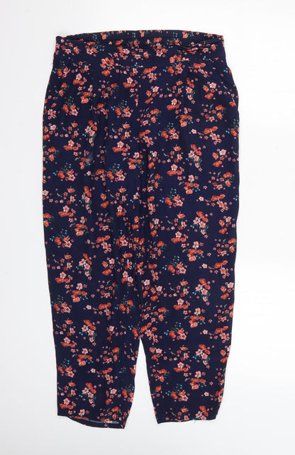 Monsoon Womens Blue Floral  Trousers  Size 8 L24 in