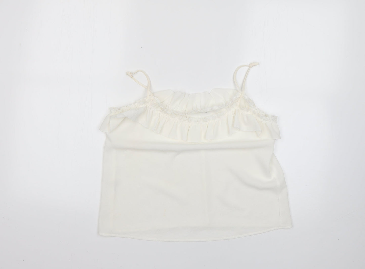 Womens UK Size S Mango White Basic Blouse