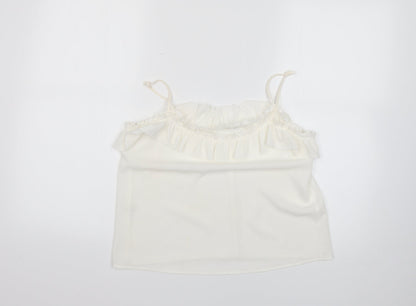 Womens UK Size S Mango White Basic Blouse