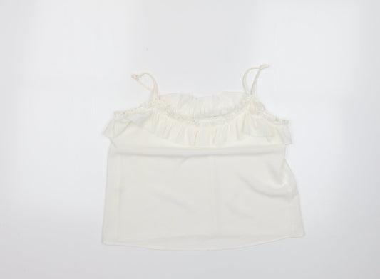 Womens UK Size S Mango White Basic Blouse