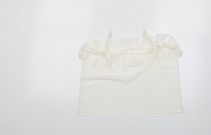 Womens UK Size S Mango White Basic Blouse