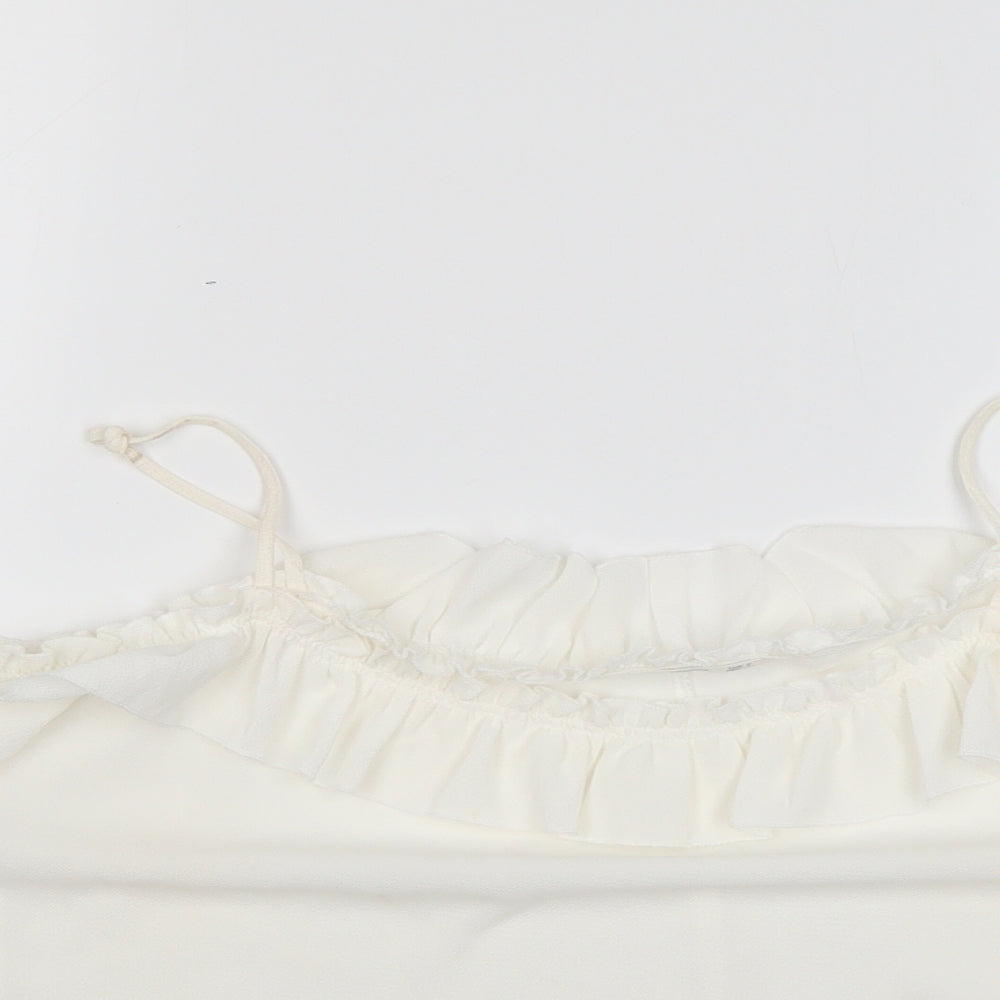 Womens UK Size S Mango White Basic Blouse