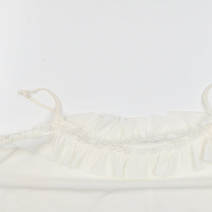Womens UK Size S Mango White Basic Blouse