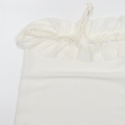 Womens UK Size S Mango White Basic Blouse