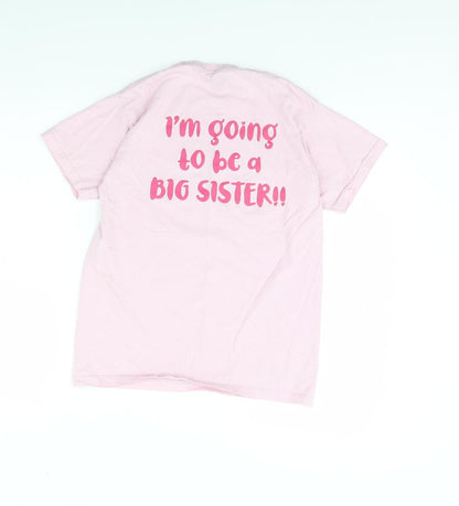 Fruit of the Loom Girls Pink   Basic T-Shirt Size 12 Years  - Going to be a big sister
