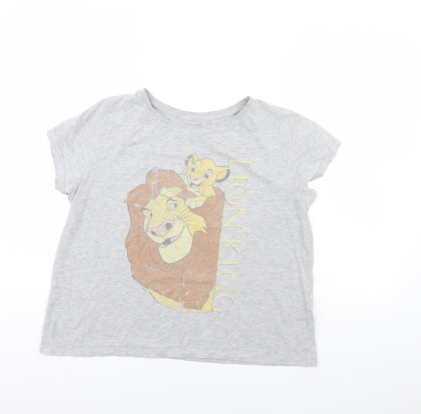 Womens UK Size 18 Disney Grey Basic T-Shirt