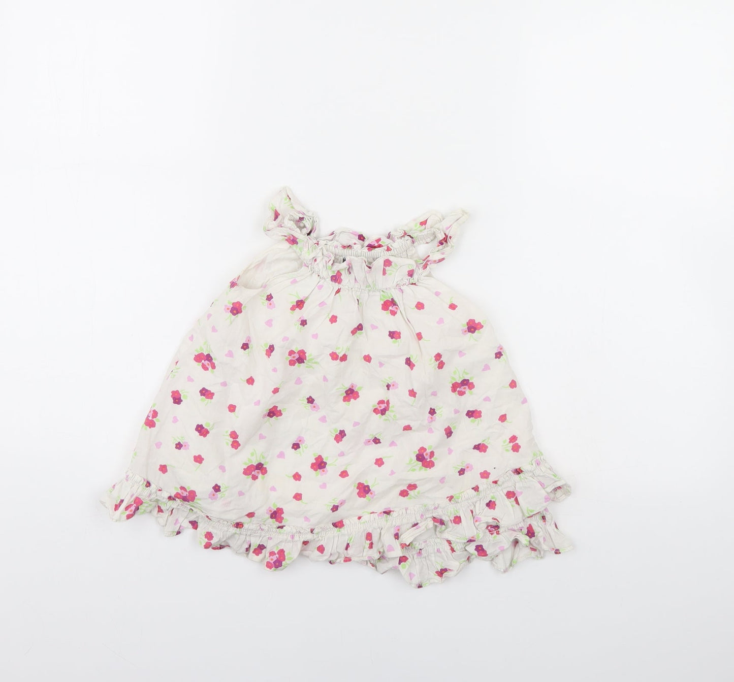 Baby GAP Girls White Floral  Fit & Flare  Size 6-9 Months
