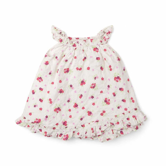 Baby GAP Girls White Floral  Fit & Flare  Size 6-9 Months