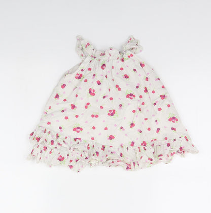 Baby GAP Girls White Floral  Fit & Flare  Size 6-9 Months