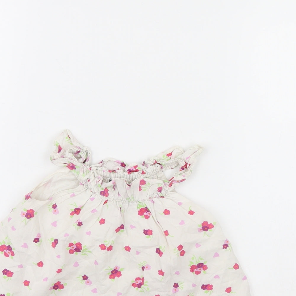 Baby GAP Girls White Floral  Fit & Flare  Size 6-9 Months
