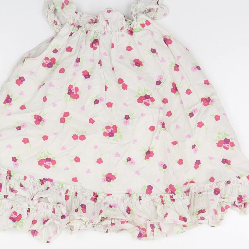 Baby GAP Girls White Floral  Fit & Flare  Size 6-9 Months