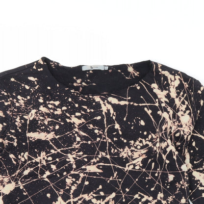 TU Womens Black Geometric  Pullover Jumper Size S