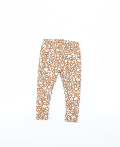 TU Girls Brown Floral  Capri Trousers Size 18 Months