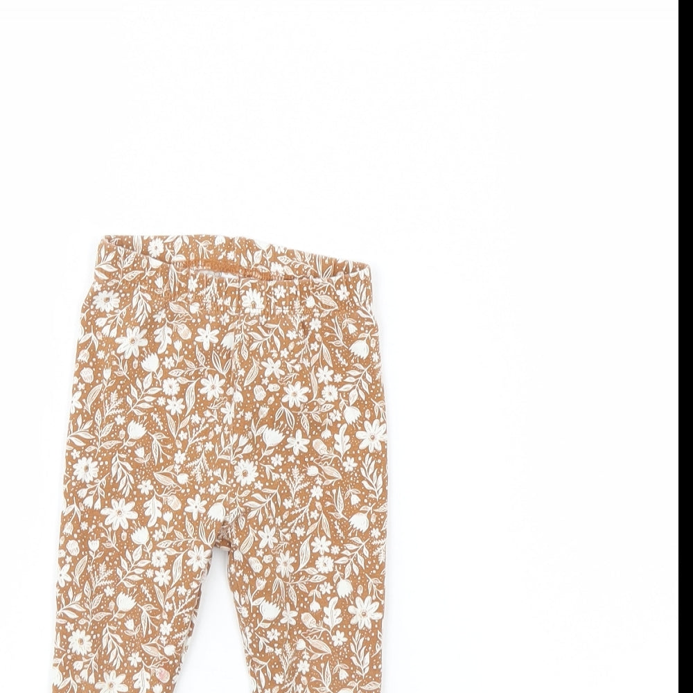 TU Girls Brown Floral  Capri Trousers Size 18 Months