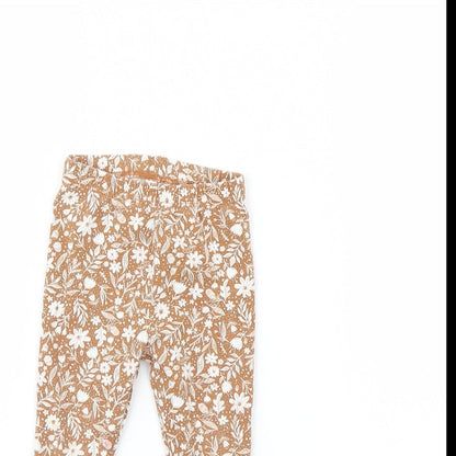 TU Girls Brown Floral  Capri Trousers Size 18 Months